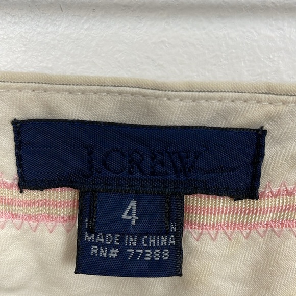 J Crew Womens 4 Strip Favorite Fit Wide Leg Cuff Hem 2 Back Pocket Trouser Pants - Picture 10 of 10